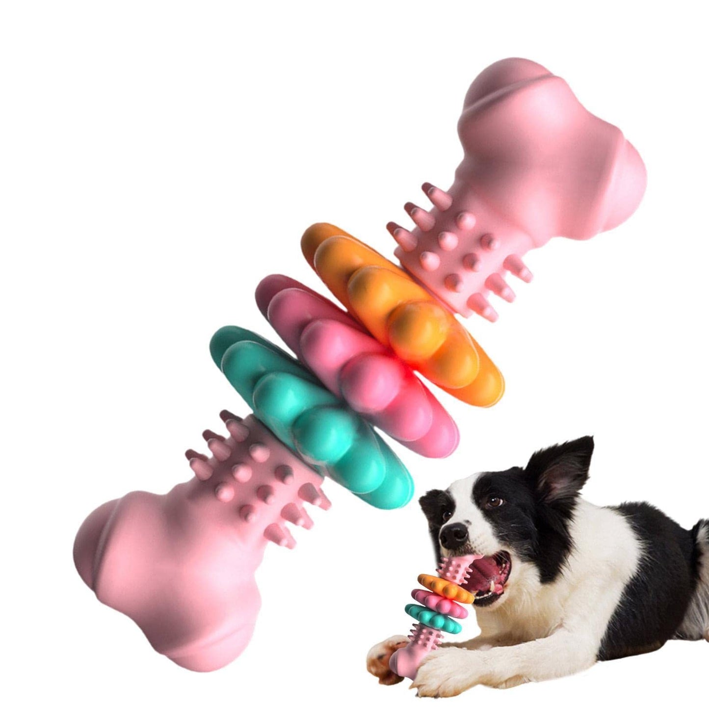 Jouet à mâcher pour chien, type os, jouets de nettoyage des dents pour chiens, os en TPR indestructible
