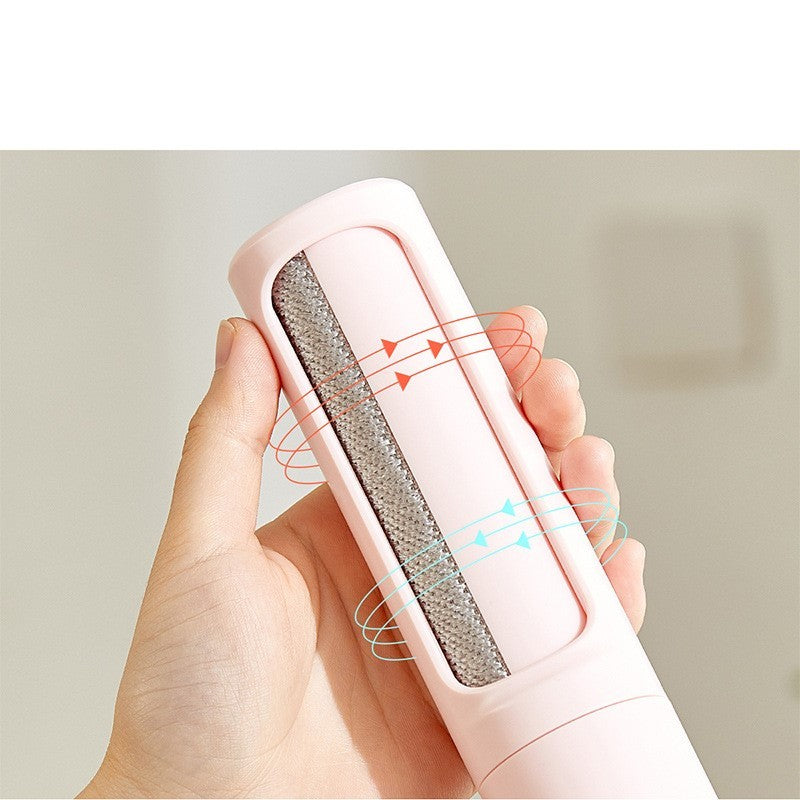 Brosse anti-peluches réutilisable 2 en 1 pour animaux de compagnie, outil d'auto-nettoyage portable et efficace pour éliminer la poussière des poils de chat et de chien