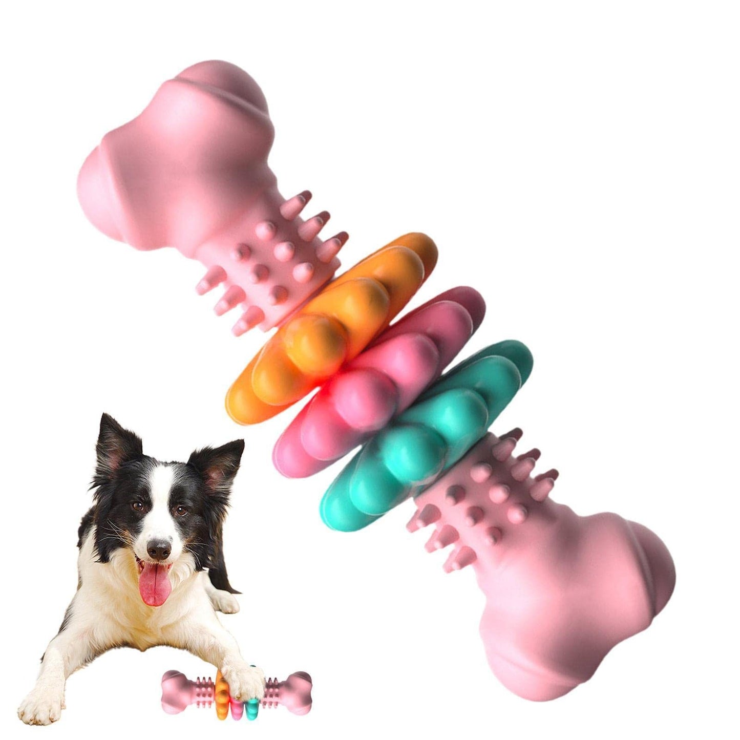 Jouet à mâcher pour chien, type os, jouets de nettoyage des dents pour chiens, os en TPR indestructible