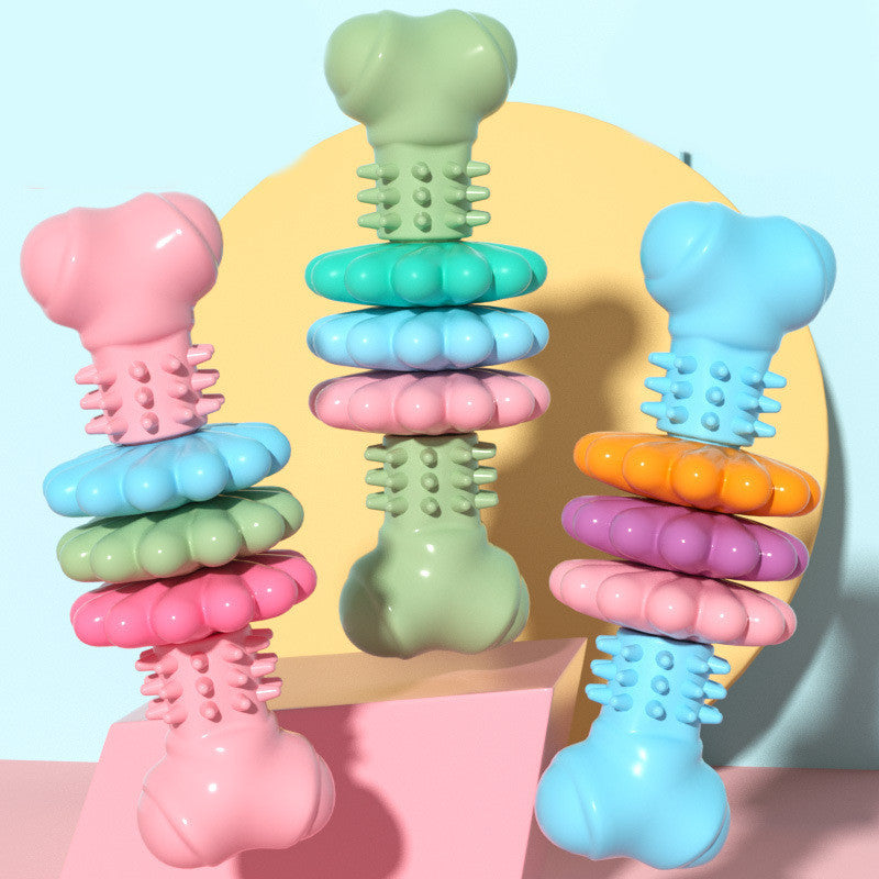 Jouet à mâcher pour chien, type os, jouets de nettoyage des dents pour chiens, os en TPR indestructible