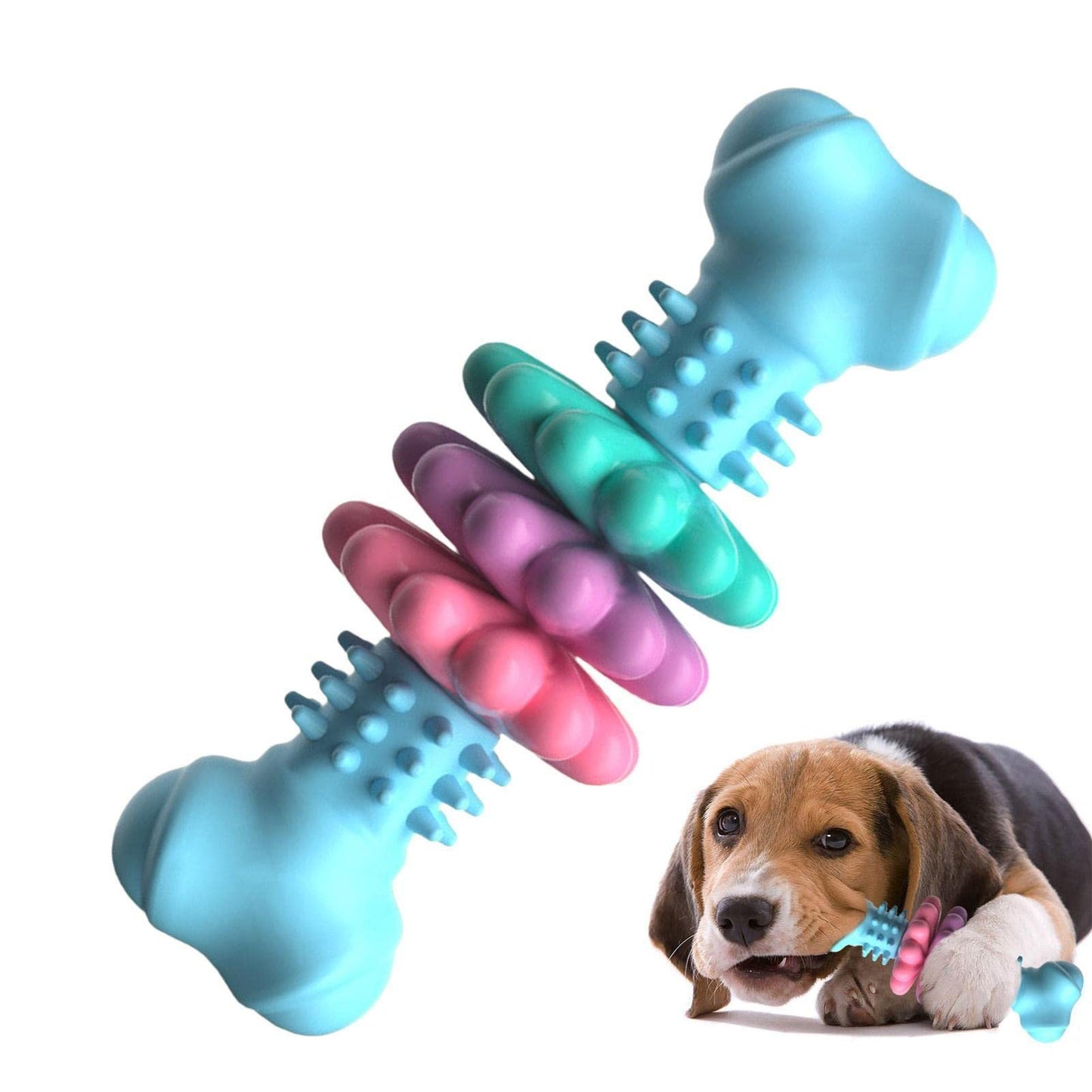 Jouet à mâcher pour chien, type os, jouets de nettoyage des dents pour chiens, os en TPR indestructible